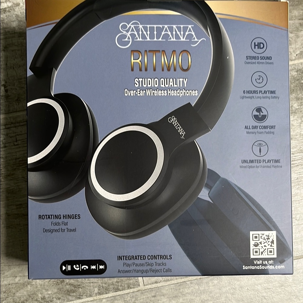 Carlos Santana Black Over-Ear Headphones